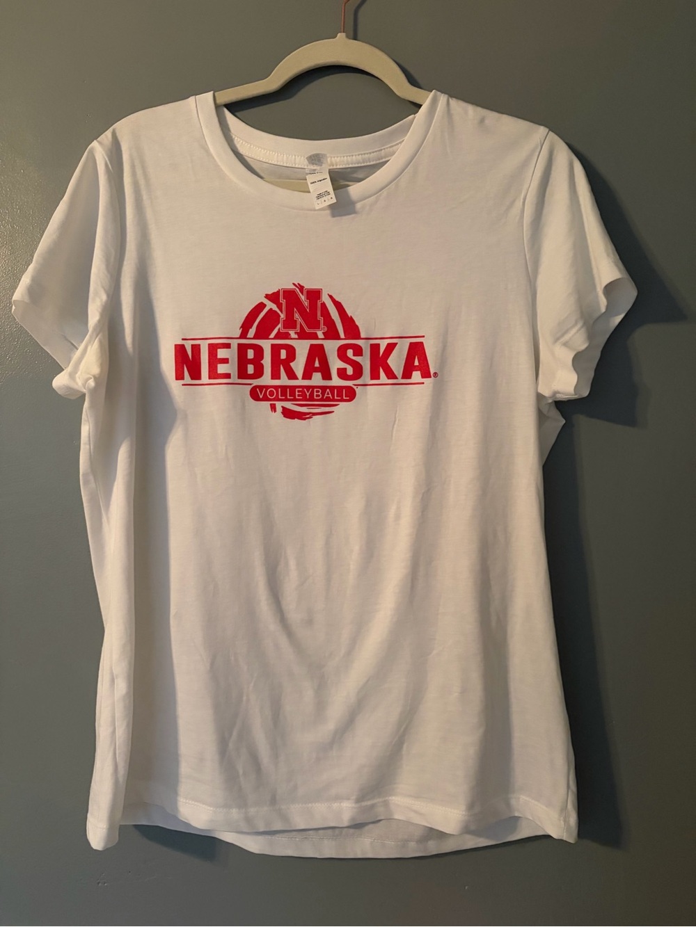 Nebraska Volleyball White Graphic Tee - Women's Large